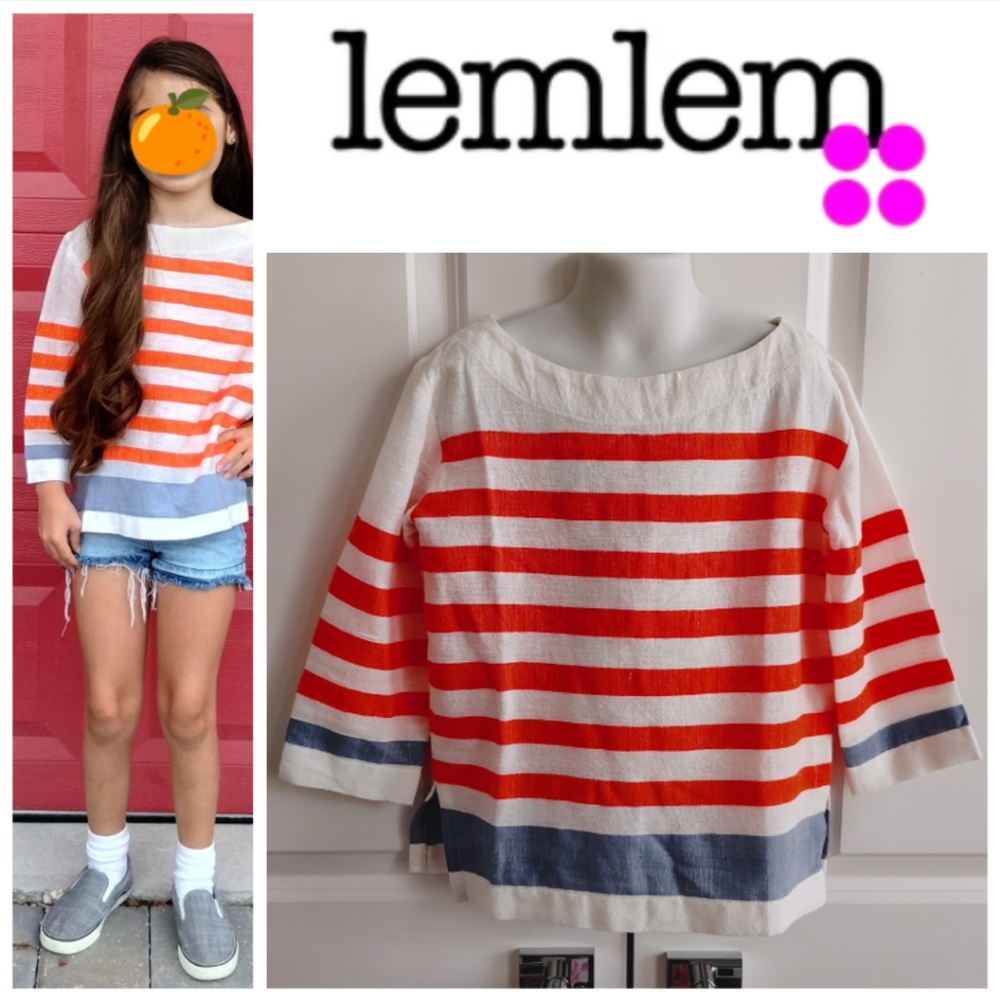 Lemlem Orange Striped Top